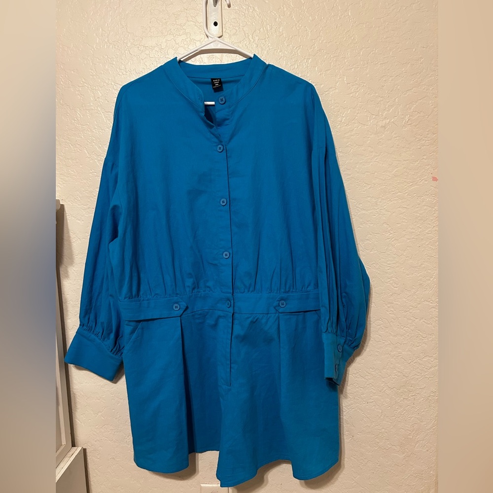 🛼SHEIN Vibrant Blue romper short size 2XL long sleeve GUC… - Picture 3 of 10